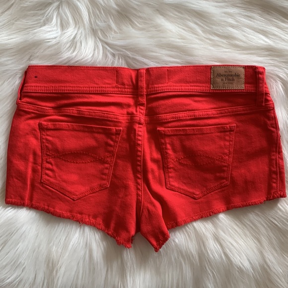 Abercrombie and Fitch Red Jean Shorts - Picture 4 of 9